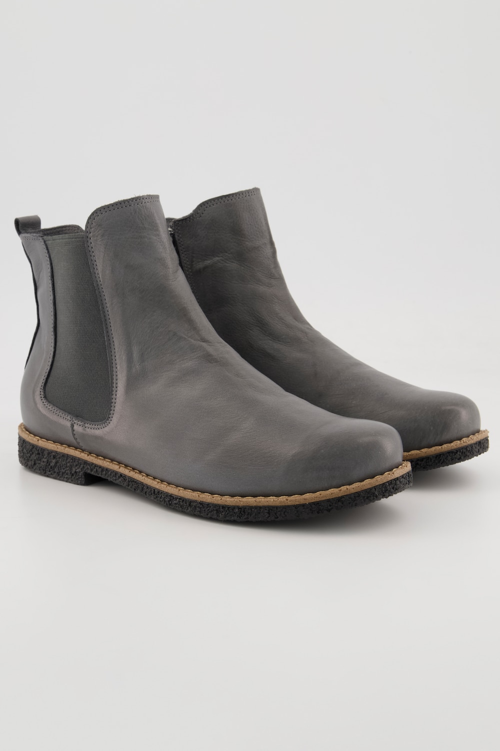 Chelsea-Boots, Damen, grau, Größe: 38, Sonstige/Leder, Ulla Popken von Ulla Popken