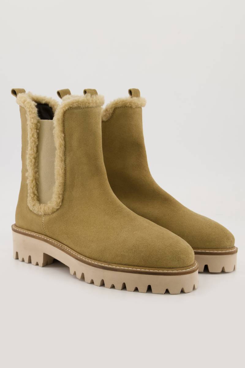 Chelseaboots, Damen, beige, Größe: 40, Sonstige/Leder, Ulla Popken von Ulla Popken