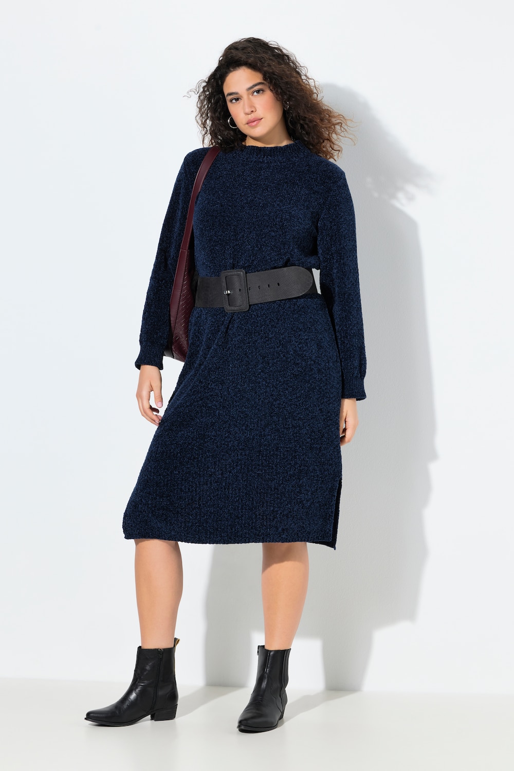 Große Größen Chenille-Midikleid, Damen, blau, Größe: 42/44, Polyester, Ulla Popken Große Größen Chenille-Midikleid, Damen, blau, Größe: 42/44, Polyester, Ulla Popken von Ulla Popken