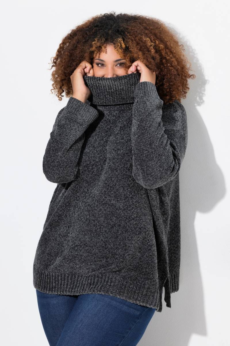 Große Größen Chenille-Pullover, Damen, grau, Größe: 62/64, Polyester, Ulla Popken von Ulla Popken