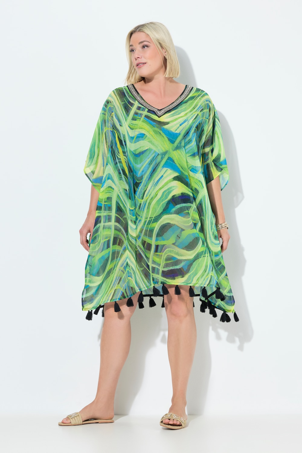 Große Größen Chiffon-Tunika, Damen, grün, Größe: 2=50-56, Polyester, Ulla Popken Große Größen Chiffon-Tunika, Damen, grün, Größe: 2=50-56, Polyester, Ulla Popken von Ulla Popken