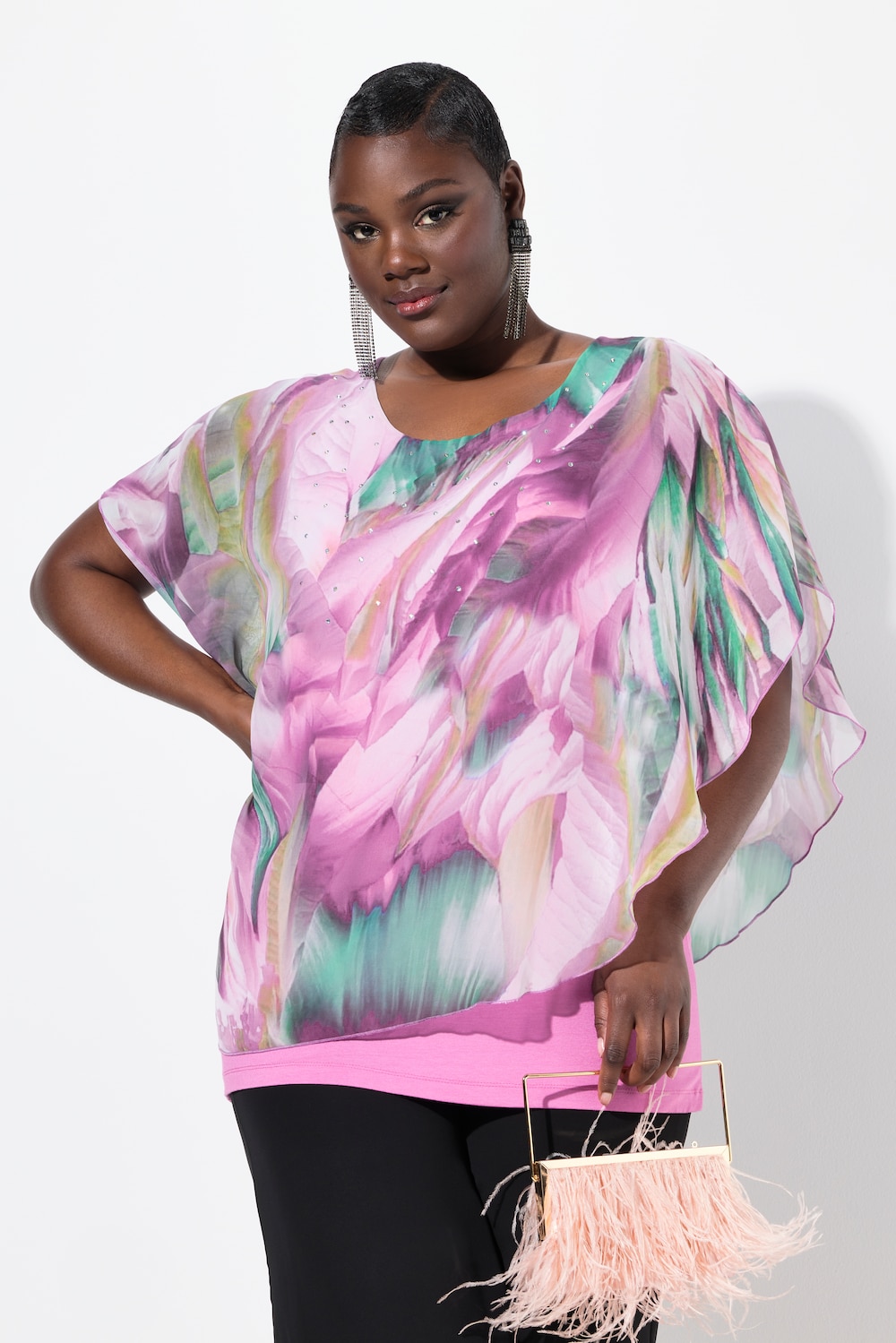 Große Größen Chiffonbluse, Damen, rosa, Größe: 42/44, Polyester/Viskose, Ulla Popken Große Größen Chiffonbluse, Damen, rosa, Größe: 42/44, Polyester/Viskose, Ulla Popken von Ulla Popken