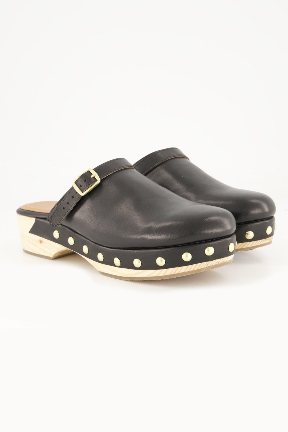 Große Größen Clogs, Damen, schwarz, Größe: 43, Leder, Ulla Popken von Ulla Popken