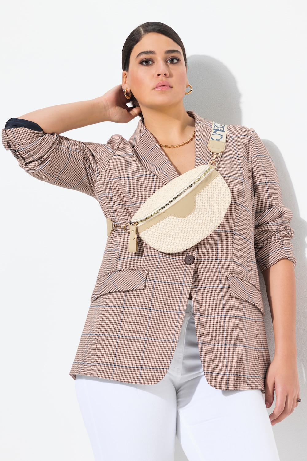 Große Größen Crossbody-Tasche, Damen, beige, Größe: One Size, Kunststoff, Ulla Popken von Ulla Popken