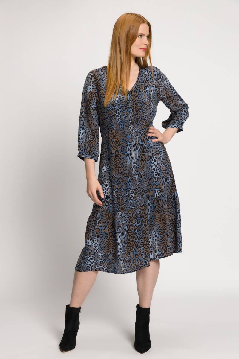 Große Größen Cupro-Kleid, Damen, blau, Größe: 54, Synthetische Fasern, Ulla Popken von Ulla Popken