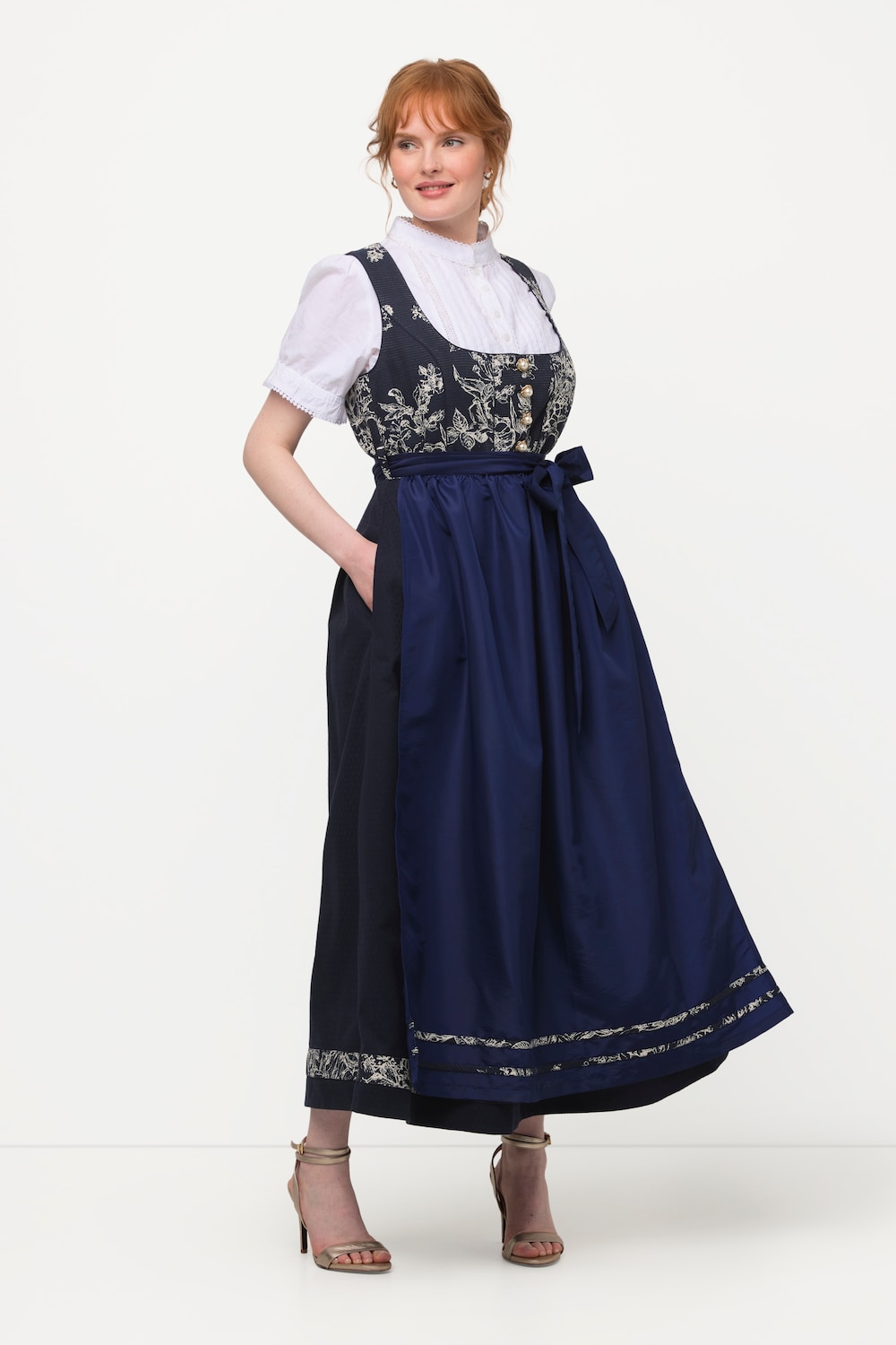 Große Größen Dirndl, Damen, blau, Größe: 50, Baumwolle/Polyester/Synthetische Fasern, Ulla Popken von Ulla Popken