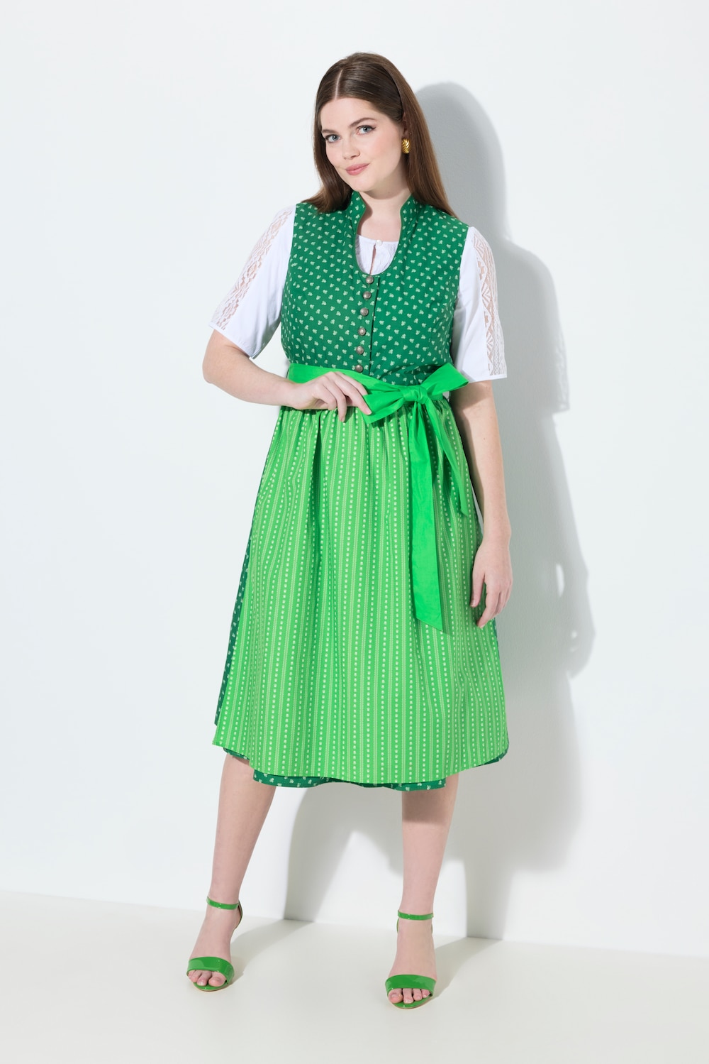 Große Größen Dirndl, Damen, grün, Größe: 42, Baumwolle, Ulla Popken von Ulla Popken