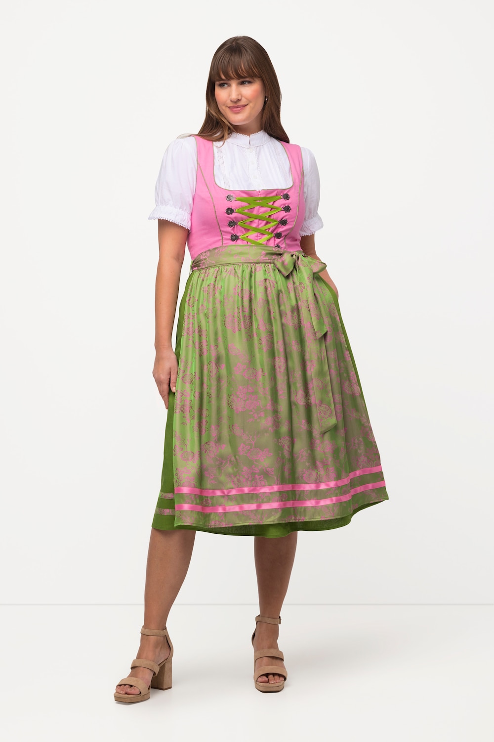 Große Größen Dirndl, Damen, rosa, Größe: 42, Polyester/Viskose/Baumwolle, Ulla Popken von Ulla Popken