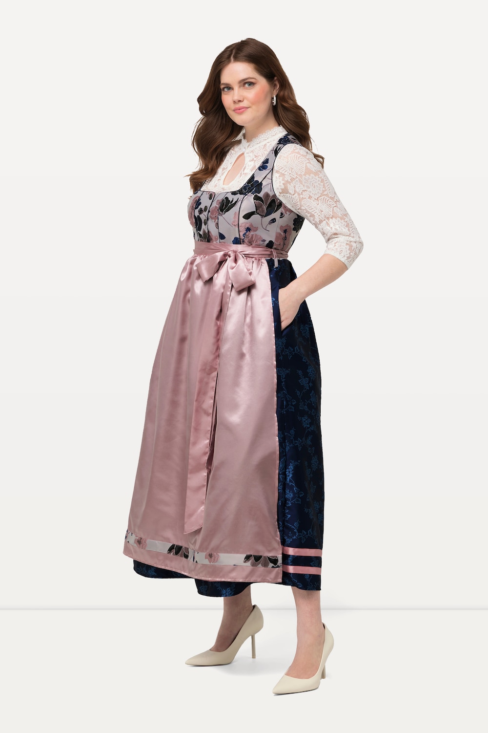 Große Größen Dirndl, Damen, rosa, Größe: 46, Polyester/Baumwolle/Synthetische Fasern, Ulla Popken von Ulla Popken