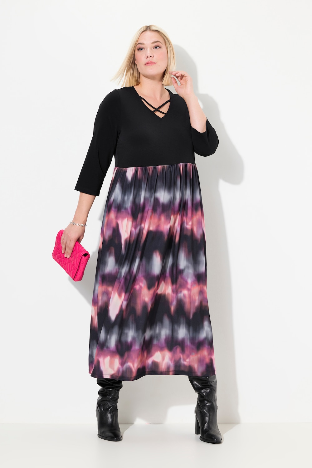 Große Größen Jerseykleid, Damen, schwarz, Größe: 54/56, Polyester, Ulla Popken von Ulla Popken