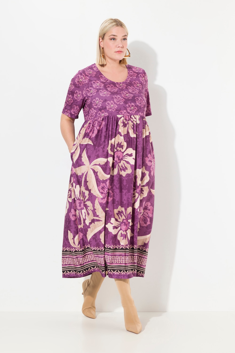 Große Größen Jerseykleid, Damen, rot, Größe: 62/64, Viskose, Ulla Popken von Ulla Popken