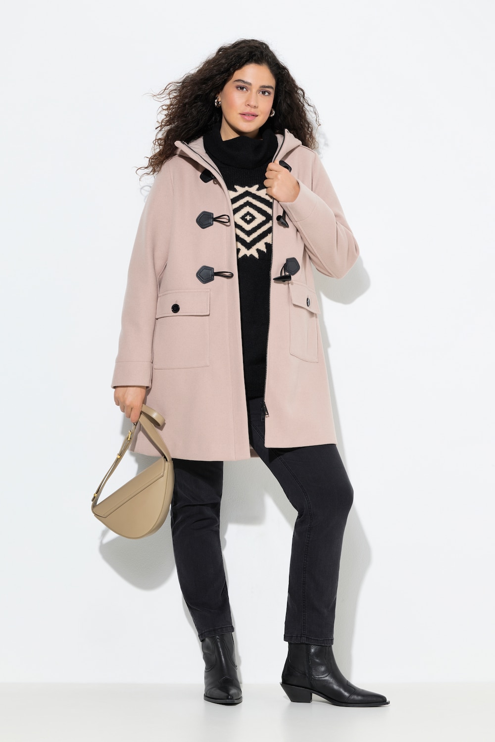 Große Größen Dufflecoat, Damen, braun, Größe: 62/64, Polyester, Ulla Popken von Ulla Popken