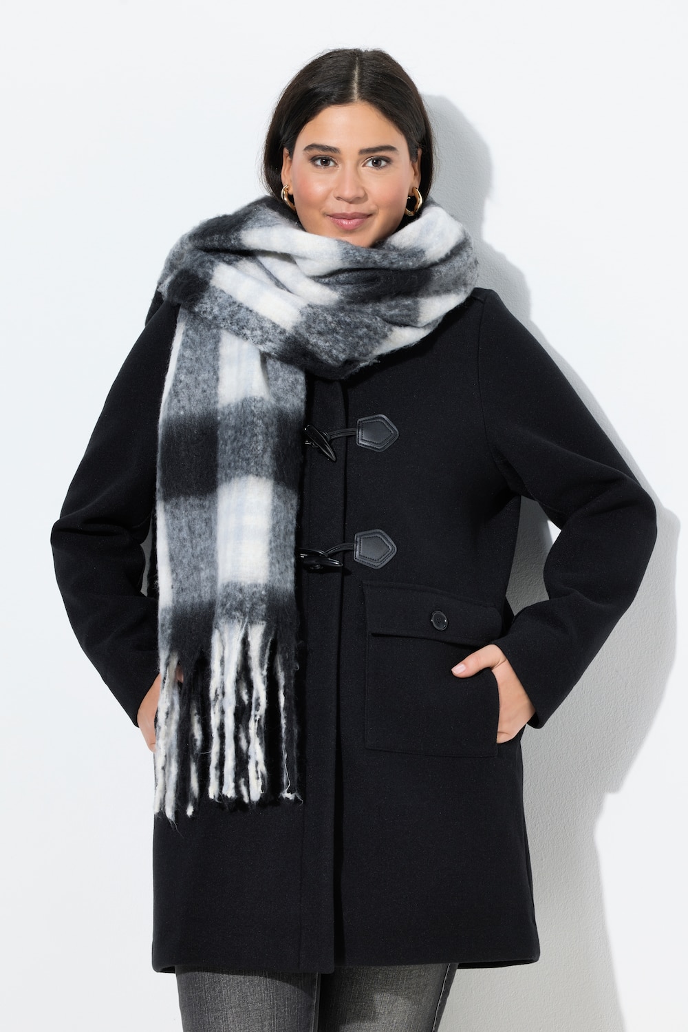 Große Größen Dufflecoat, Damen, schwarz, Größe: 54/56, Polyester, Ulla Popken Große Größen Dufflecoat, Damen, schwarz, Größe: 54/56, Polyester, Ulla Popken von Ulla Popken
