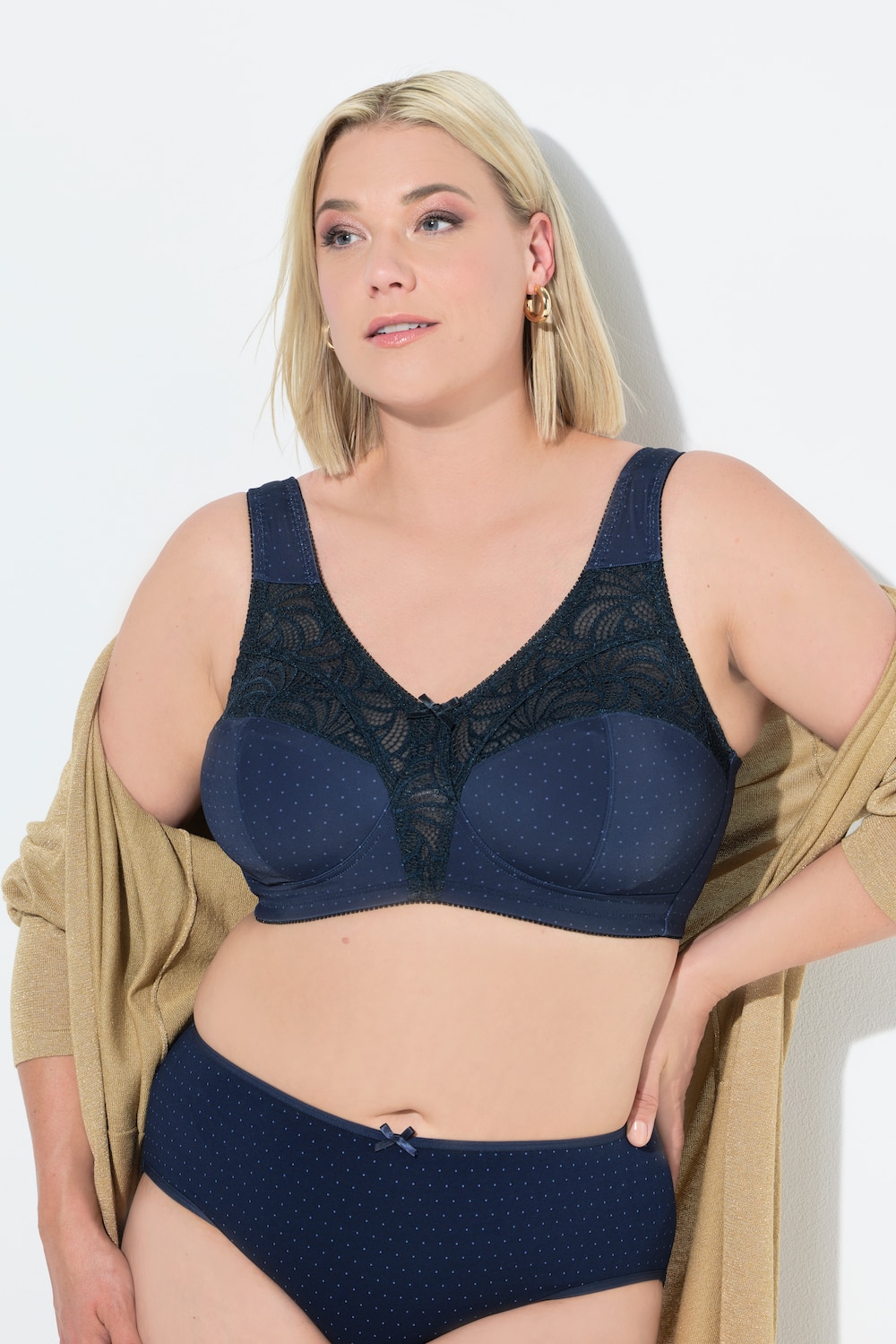 Große Größen Entlastungs-BH, Damen, blau, Größe: 125D, Synthetische Fasern/Elasthan, Ulla Popken von Ulla Popken