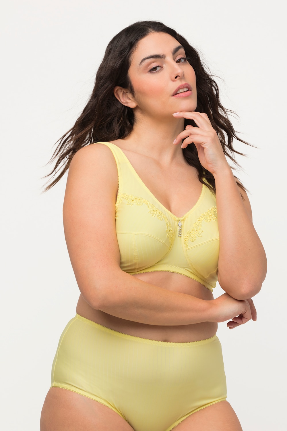 Große Größen Entlastungs-BH, Damen, gelb, Größe: 95G, Synthetische Fasern/Baumwolle, Ulla Popken von Ulla Popken