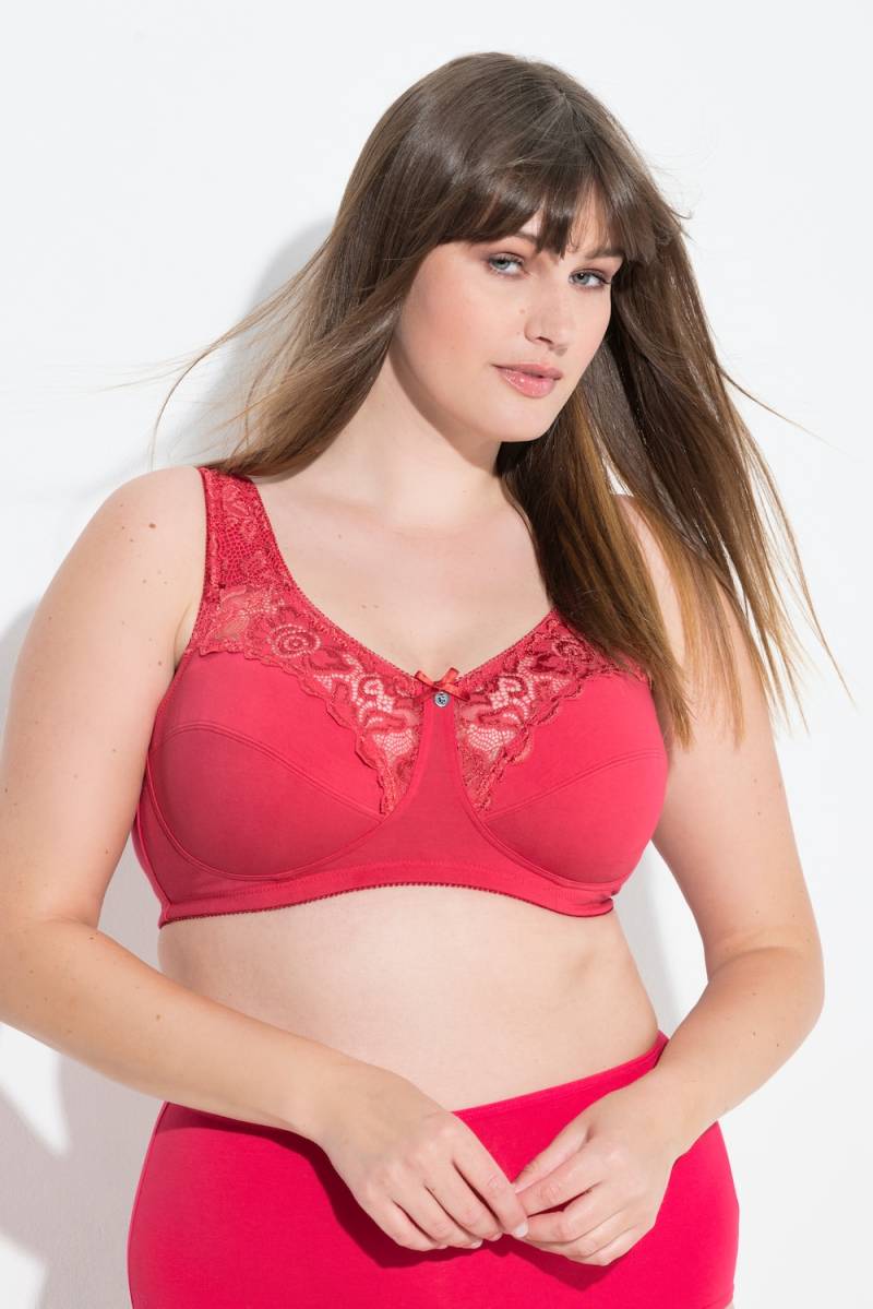 Große Größen Entlastungs-BH, Damen, rot, Größe: 105E, Baumwolle, Ulla Popken von Ulla Popken
