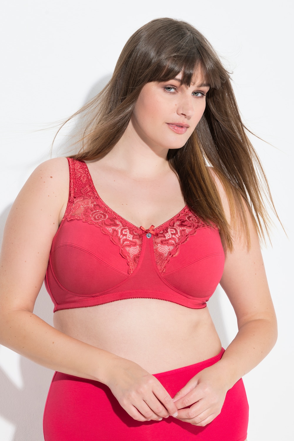 Große Größen Entlastungs-BH, Damen, rot, Größe: 85E, Baumwolle, Ulla Popken von Ulla Popken