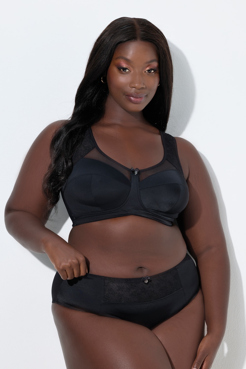 Große Größen Entlastungs-BH, Damen, schwarz, Größe: 90D, Synthetische Fasern/Baumwolle, Ulla Popken von Ulla Popken