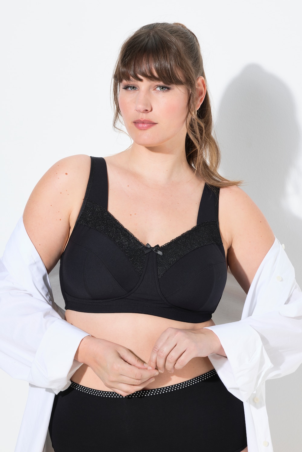 Große Größen Entlastungs-BH, Damen, schwarz, Größe: 90H, Baumwolle/Synthetische Fasern, Ulla Popken von Ulla Popken