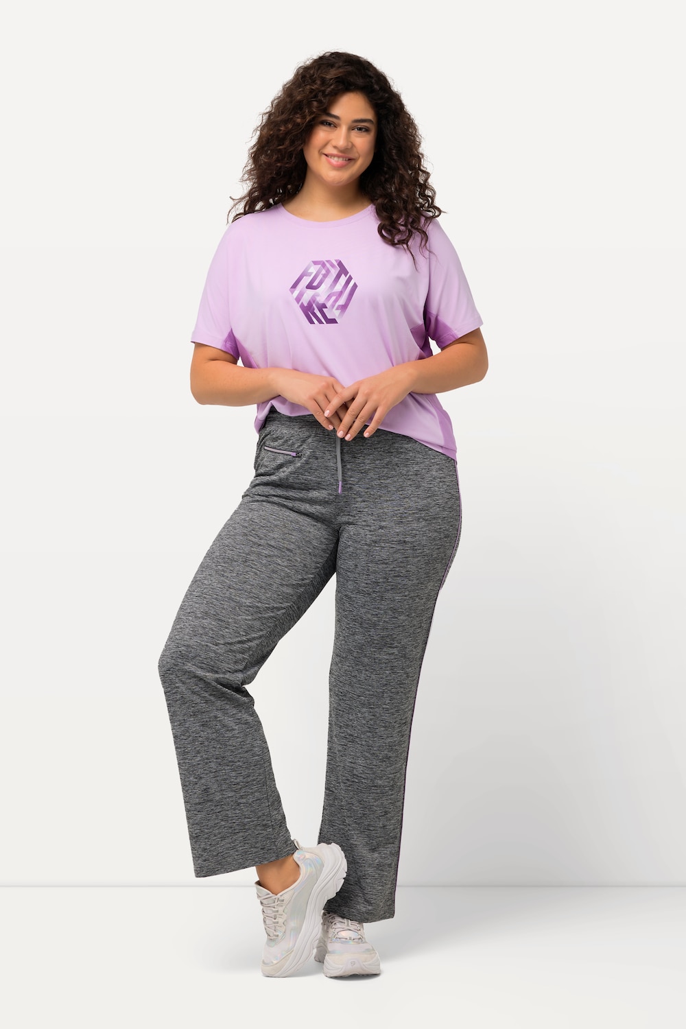 Große Größen Funktions-Jogginghose, Damen, blau, Größe: 50/52, Polyester, Ulla Popken von Ulla Popken