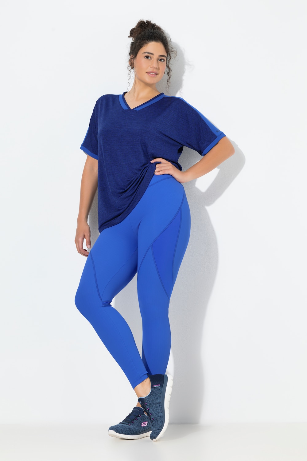 Große Größen Funktions-Leggings, Damen, blau, Größe: 62/64, Synthetische Fasern/Polyester/Elasthan, Ulla Popken von Ulla Popken