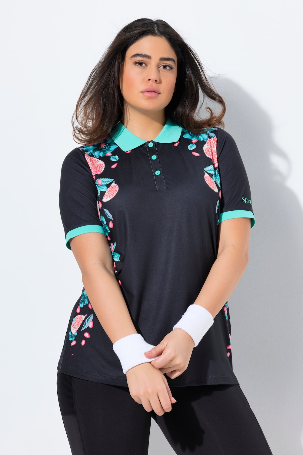 Große Größen Funktions-Poloshirt, Damen, schwarz, Größe: 50/52, Ulla Popken von Ulla Popken