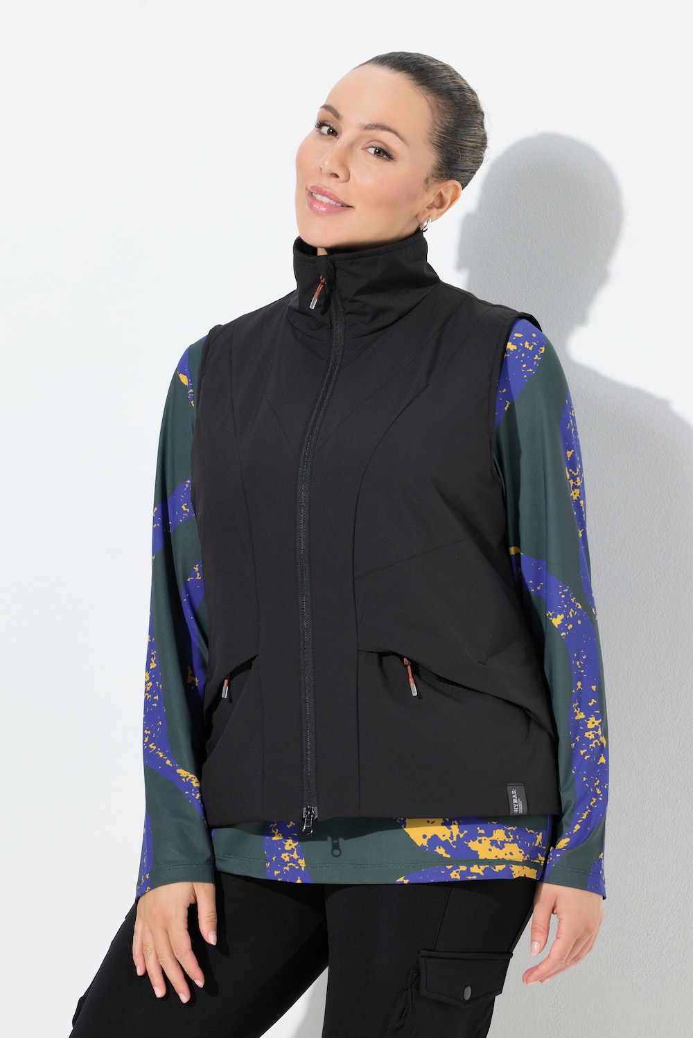 Große Größen Funktions-Steppweste, Damen, schwarz, Größe: 54/56, Polyester, Ulla Popken von Ulla Popken