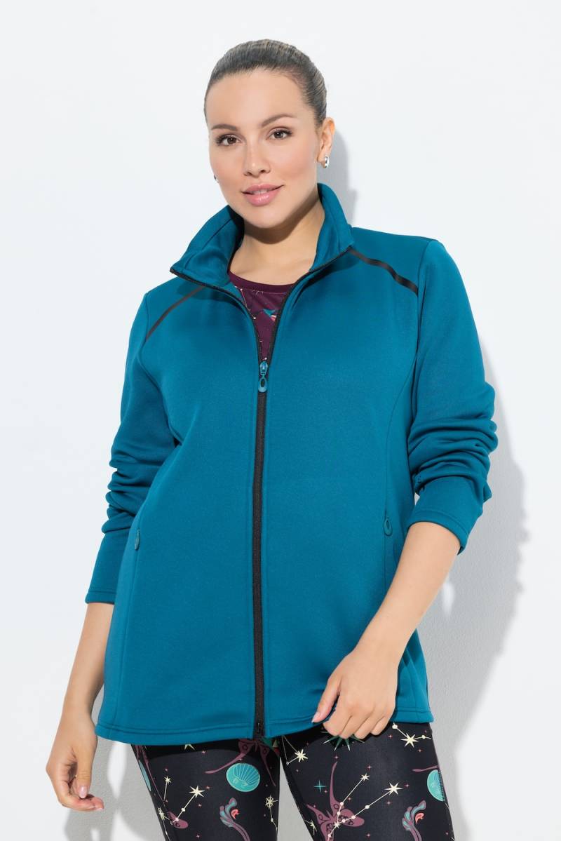 Große Größen Funktions-Sweatjacke, Damen, blau, Größe: 50/52, Polyester/Synthetische Fasern, Ulla Popken Große Größen Funktions-Sweatjacke, Damen, blau, Größe: 50/52, Polyester/Synthetische Fasern, Ulla Popken von Ulla Popken