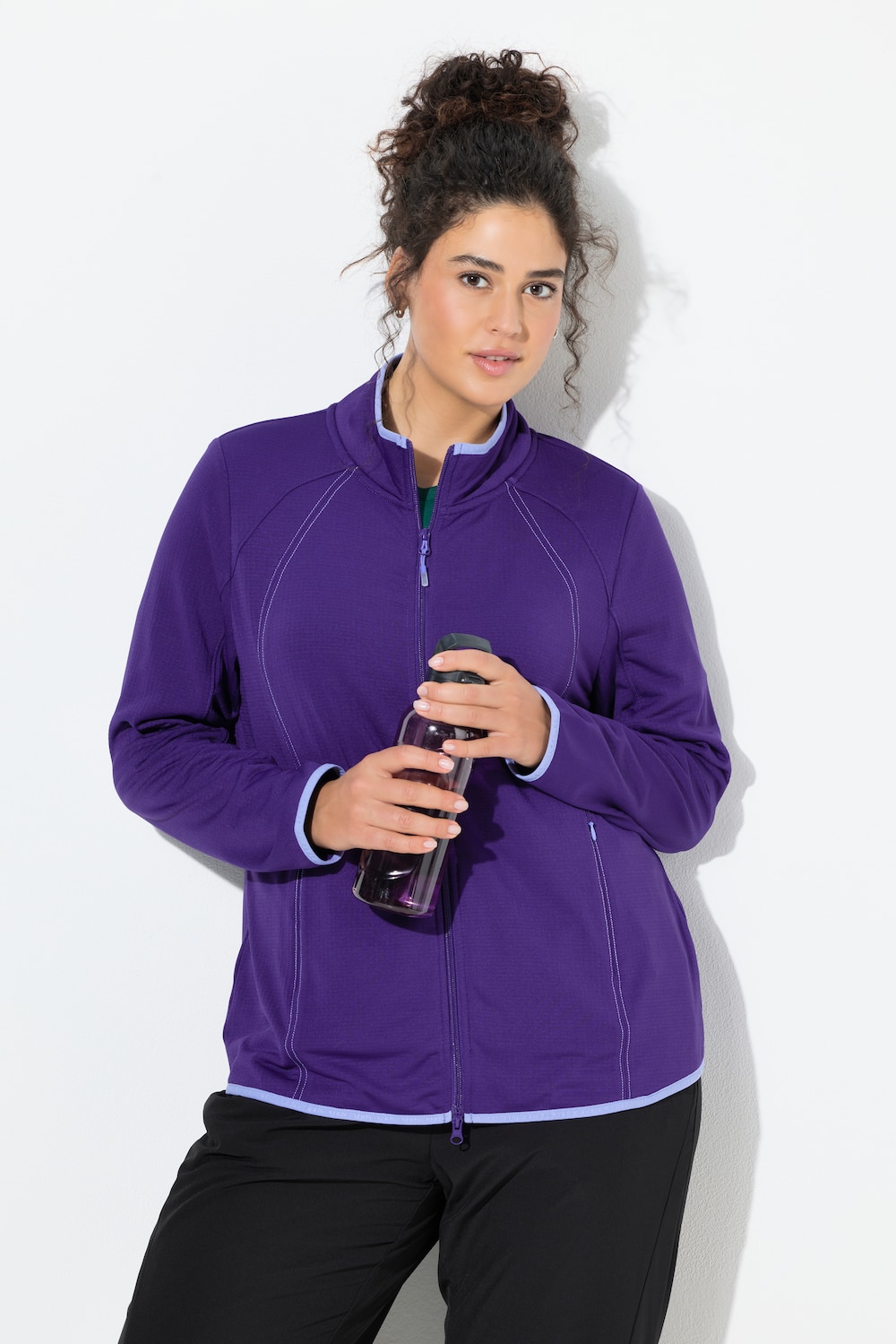 Große Größen Funktions-Sweatjacke, Damen, lila, Größe: 46/48, Ulla Popken von Ulla Popken