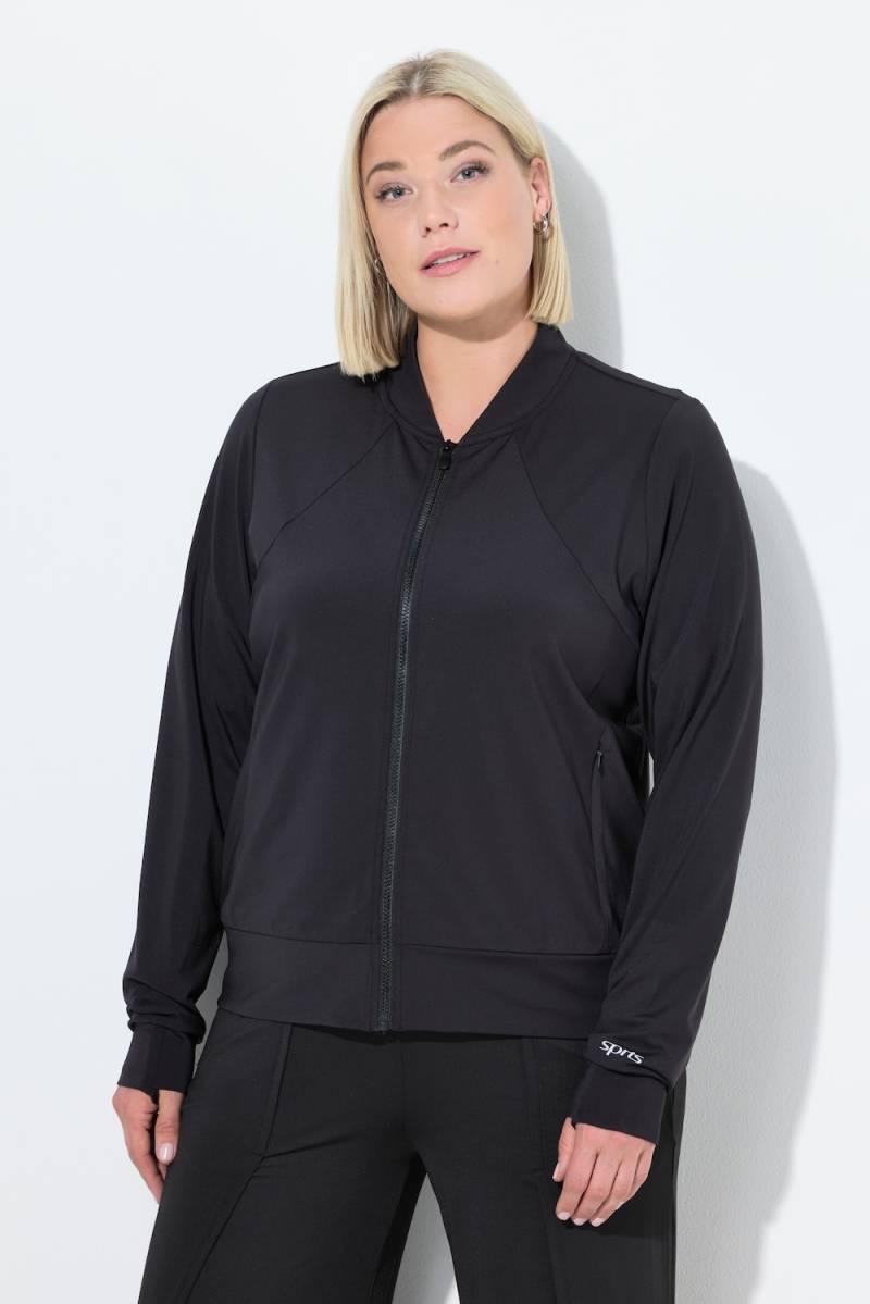Große Größen Funktions-Sweatjacke, Damen, schwarz, Größe: 46/48, Polyester, Ulla Popken von Ulla Popken