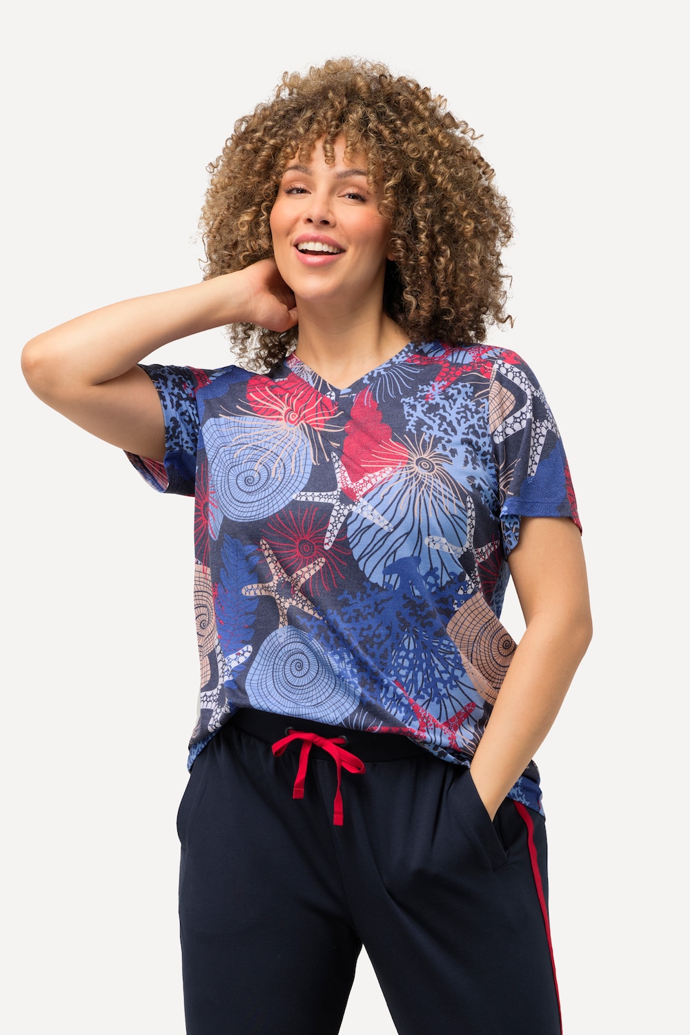 Große Größen Funktionsshirt, Damen, blau, Größe: 42/44, Polyester/Viskose, Ulla Popken von Ulla Popken