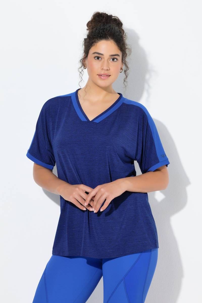 Große Größen Funktionsshirt, Damen, blau, Größe: 50/52, Polyester, Ulla Popken von Ulla Popken