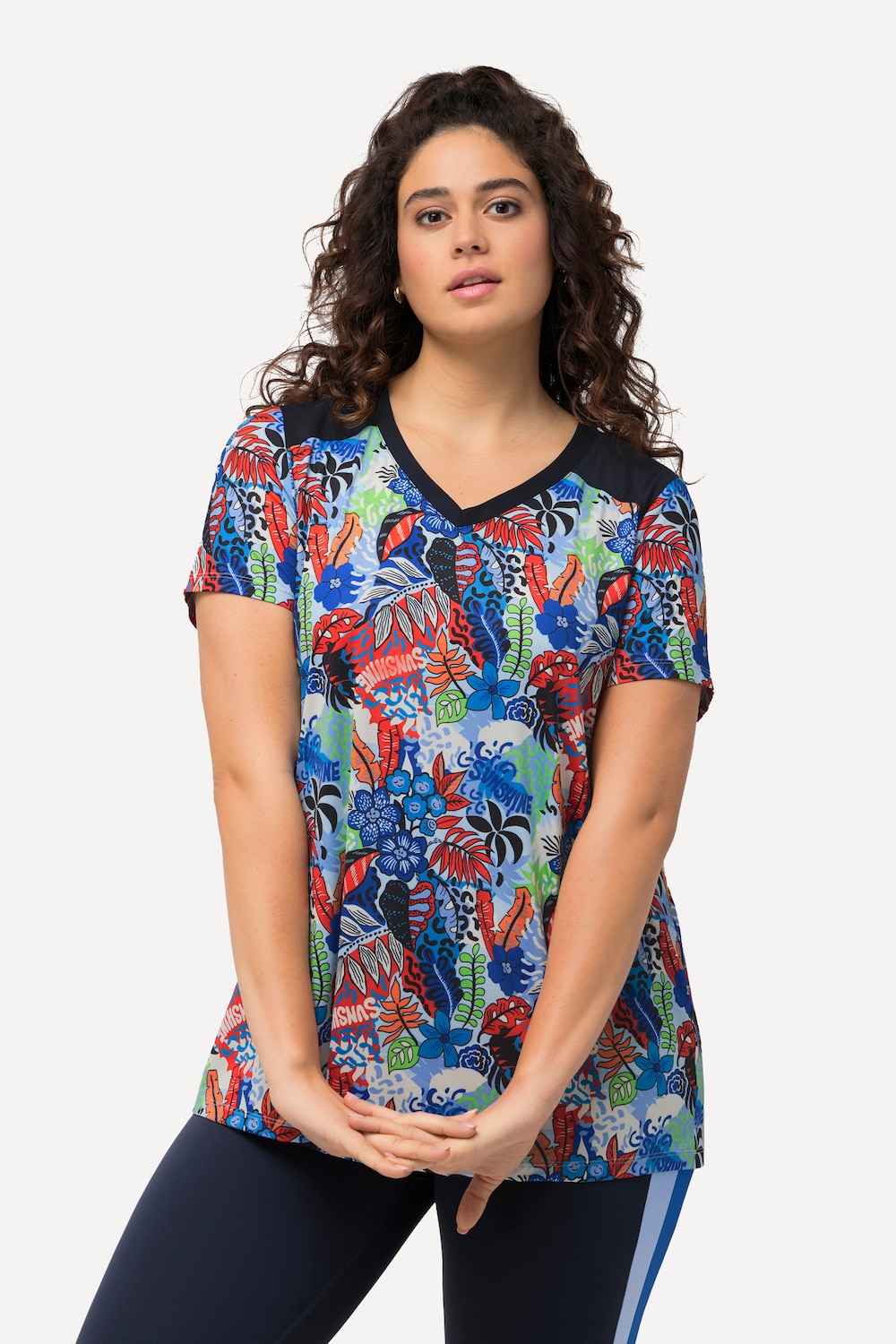 Große Größen Funktionsshirt, Damen, blau, Größe: 50/52, Polyester, Ulla Popken von Ulla Popken