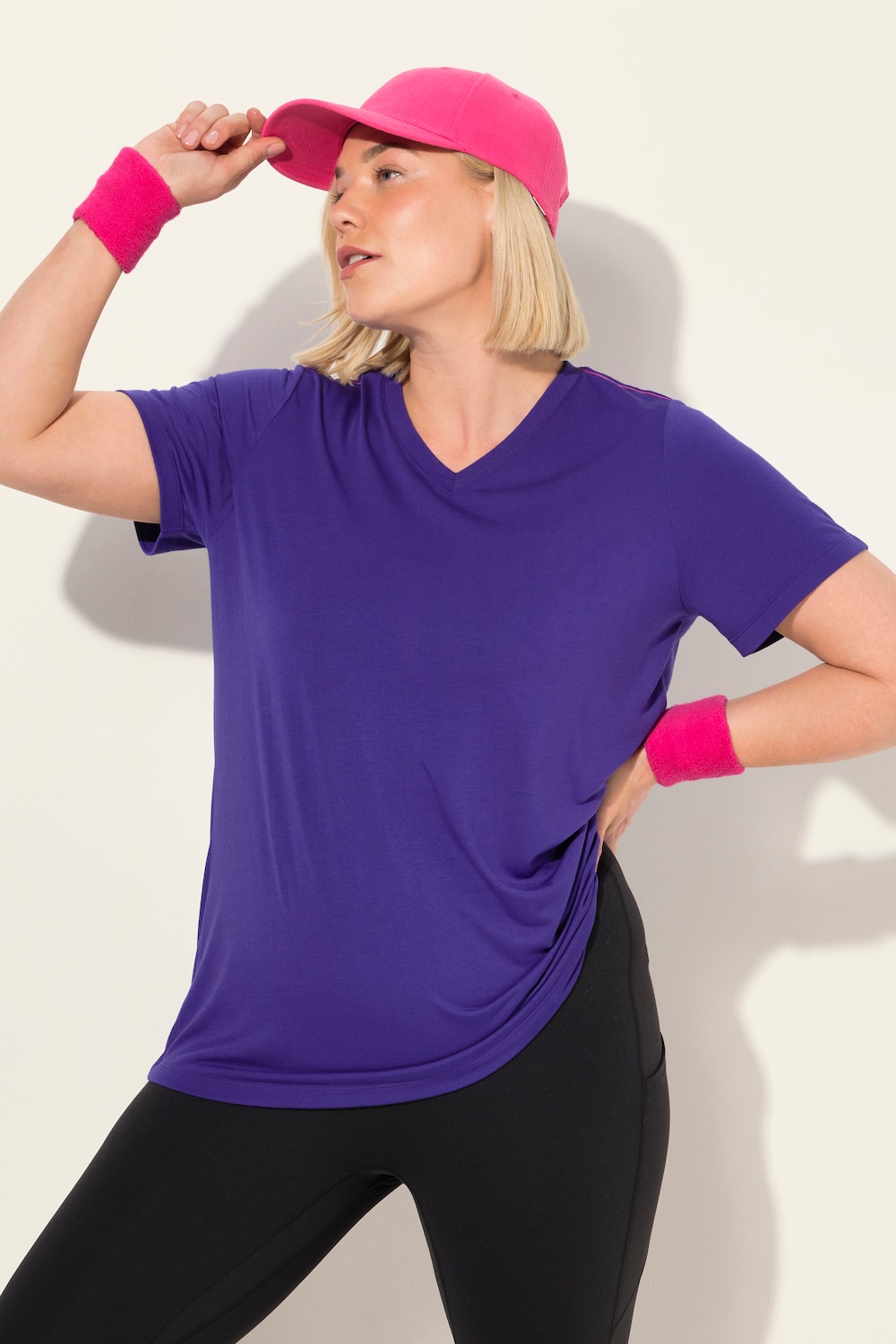 Große Größen Funktionsshirt, Damen, blau, Größe: 62/64, Polyester/Viskose, Ulla Popken von Ulla Popken