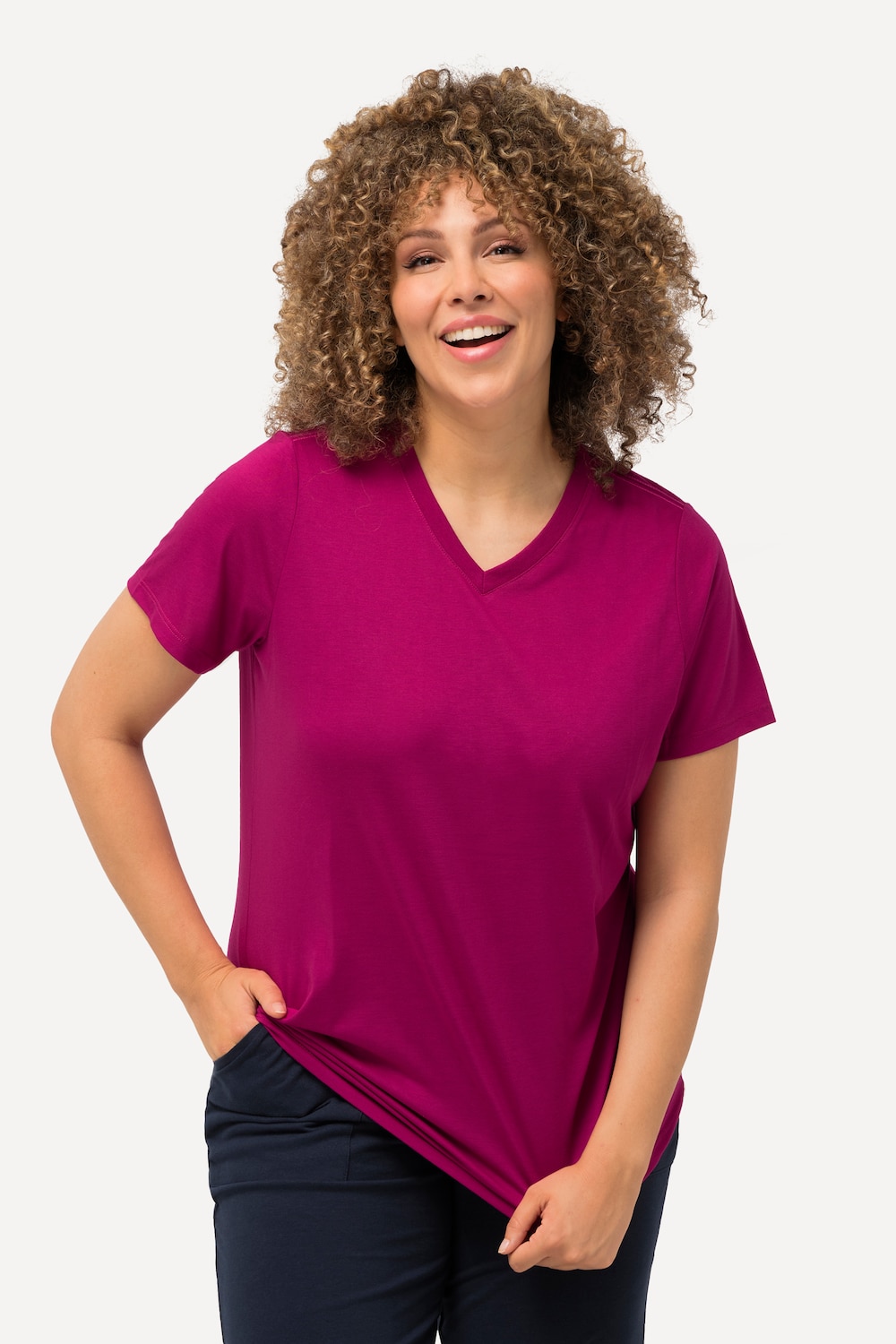 Große Größen Funktionsshirt, Damen, rosa, Größe: 62/64, Polyester/Viskose, Ulla Popken von Ulla Popken