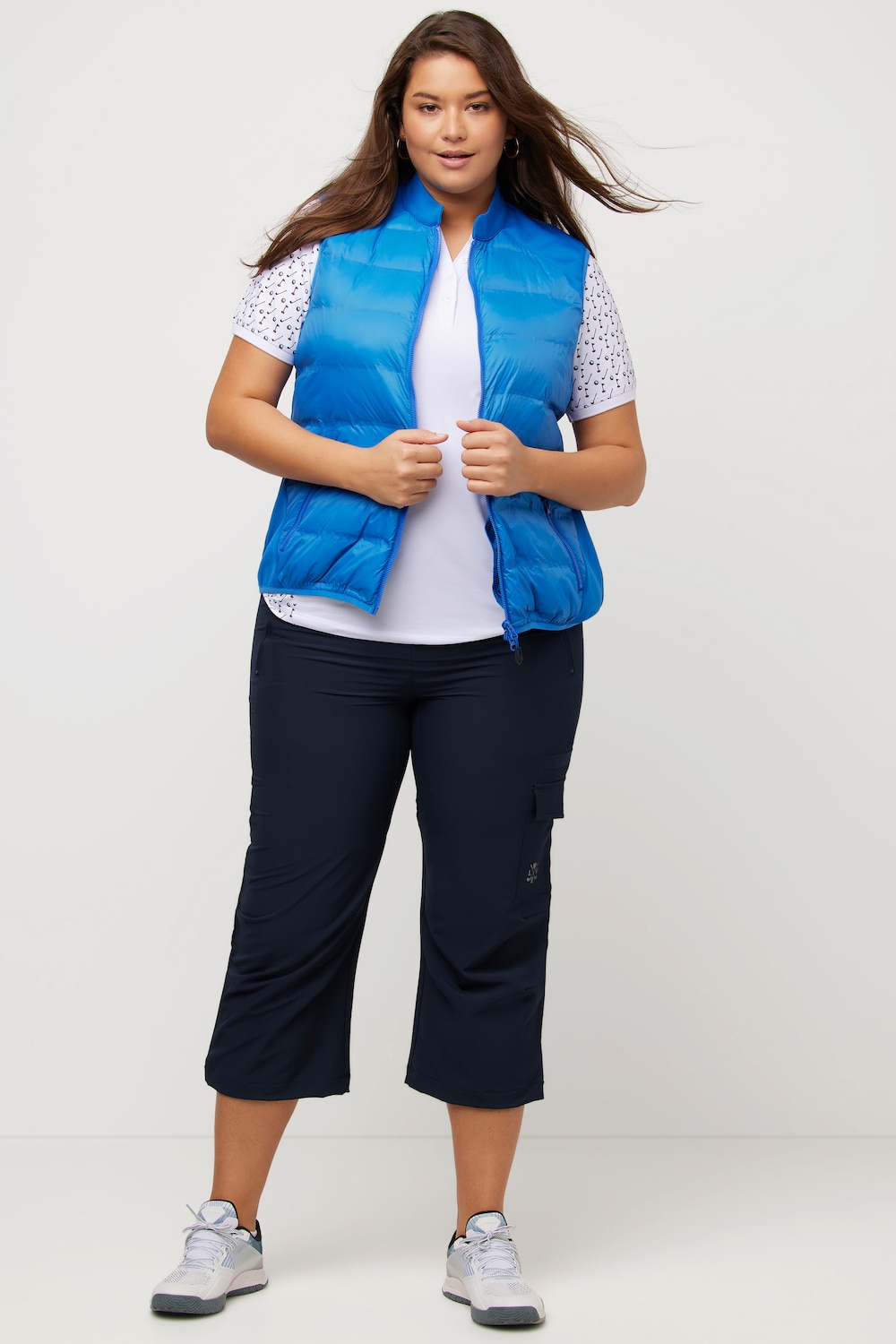 Große Größen Golf-Hybridweste, Damen, blau, Größe: 62/64, Synthetische Fasern/Polyester, Ulla Popken von Ulla Popken