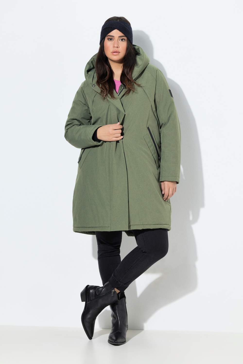 Große Größen HYPRAR Funktions-Mantel, Damen, grün, Größe: 58/60, Polyester, Ulla Popken von Ulla Popken