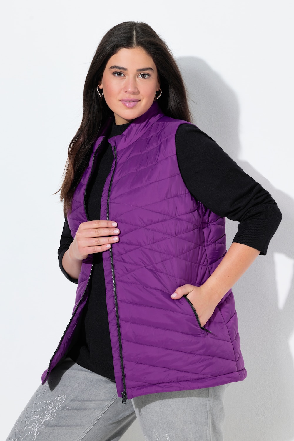 Große Größen HYPRAR Funktions-Steppweste, Damen, lila, Größe: 42/44, Polyester, Ulla Popken von Ulla Popken