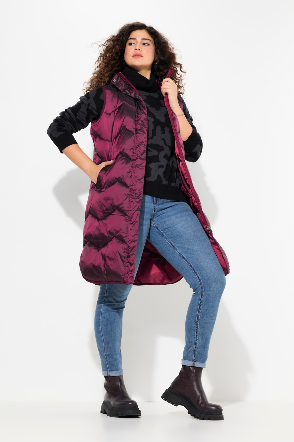 Große Größen HYPRAR Funktions-Steppweste, Damen, rot, Größe: 42/44, Polyester, Ulla Popken von Ulla Popken