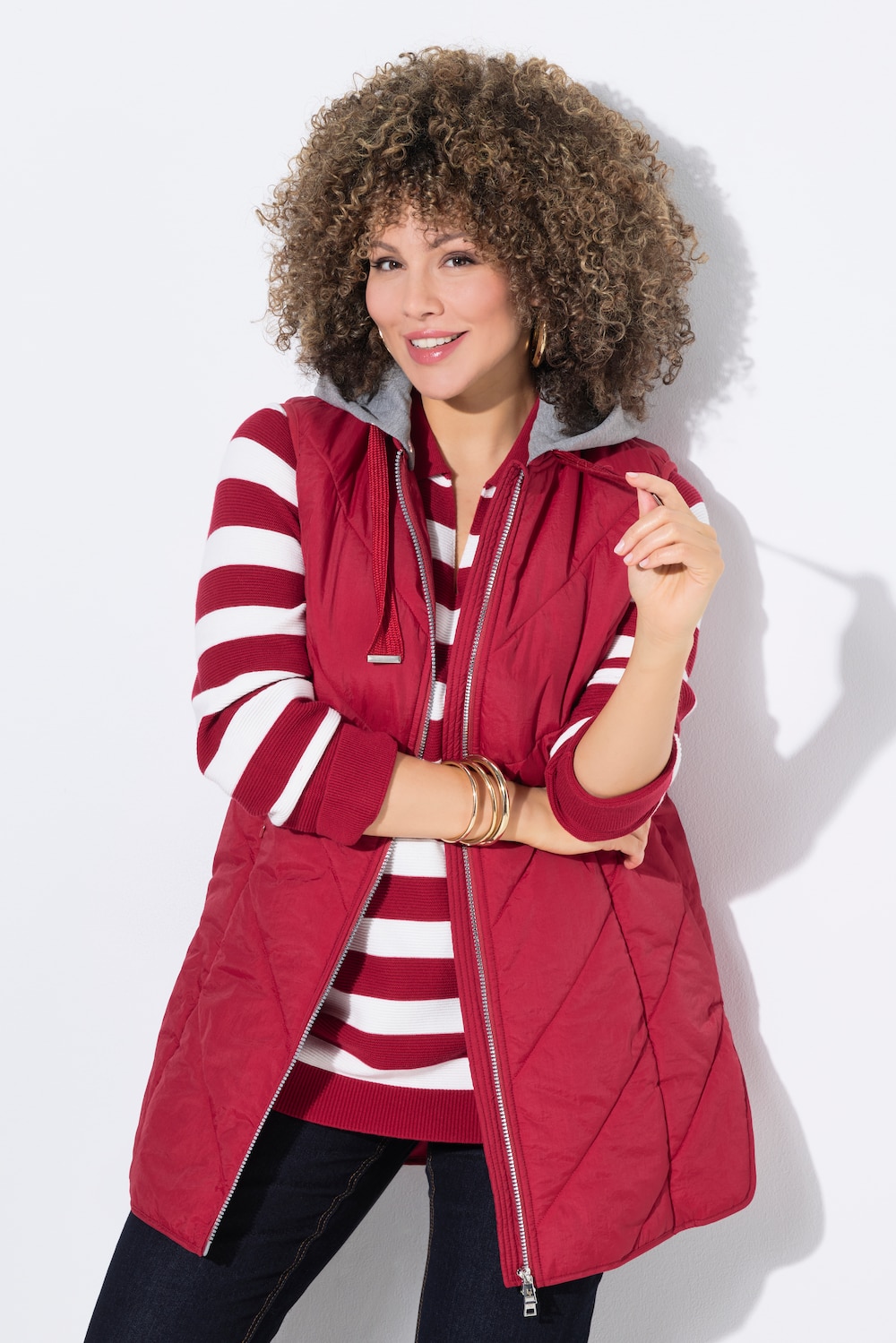 Große Größen HYPRAR Funktions-Steppweste, Damen, rot, Größe: 46/48, Polyester/Synthetische Fasern, Ulla Popken von Ulla Popken