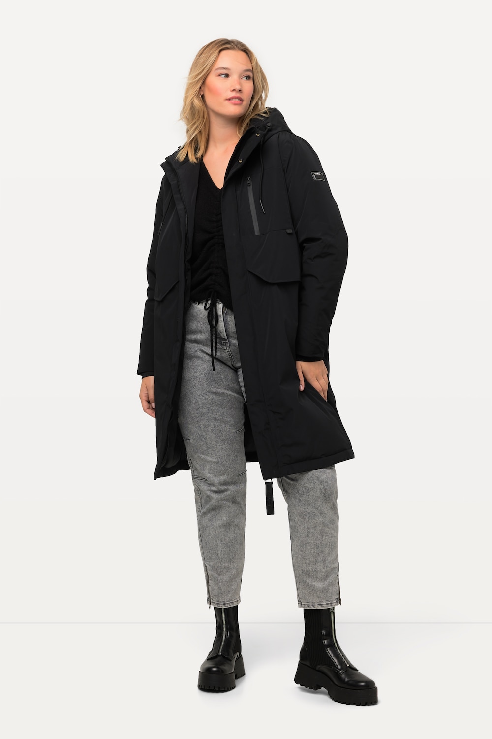 Große Größen HYPRAR Funktionsmantel, Damen, schwarz, Größe: 46/48, Polyester, Ulla Popken von Ulla Popken