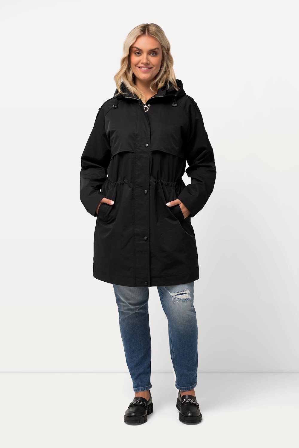 Große Größen HYPRAR Funktionsmantel, Damen, schwarz, Größe: 46/48, Polyester/Baumwolle/Synthetische Fasern, Ulla Popken von Ulla Popken