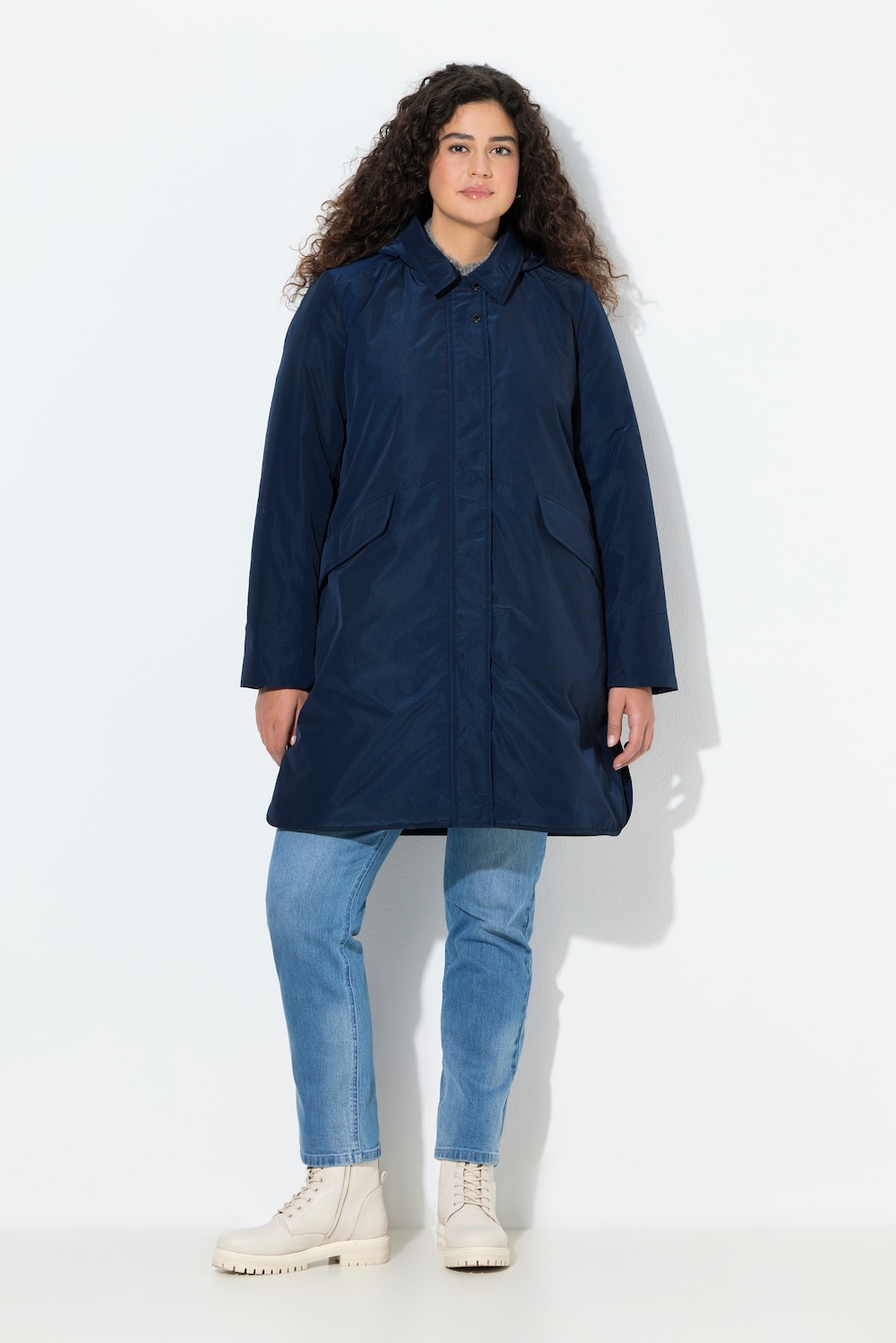 Große Größen HYPRAR Funktionsparka, Damen, blau, Größe: 54/56, Polyester, Ulla Popken von Ulla Popken