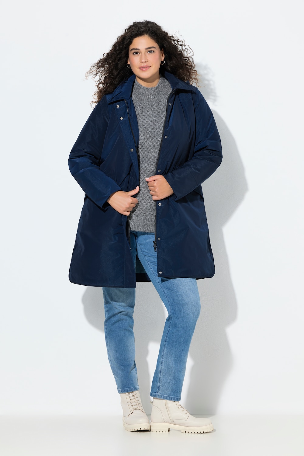 Große Größen HYPRAR Funktionsparka, Damen, blau, Größe: 54/56, Polyester, Ulla Popken von Ulla Popken