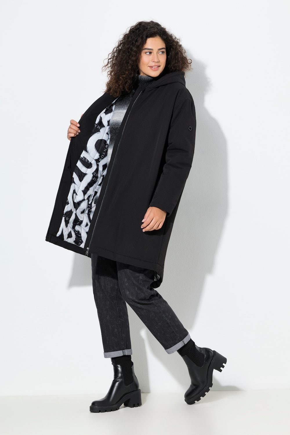 Große Größen HYPRAR Funktionsparka, Damen, schwarz, Größe: 42/44, Polyester, Ulla Popken von Ulla Popken