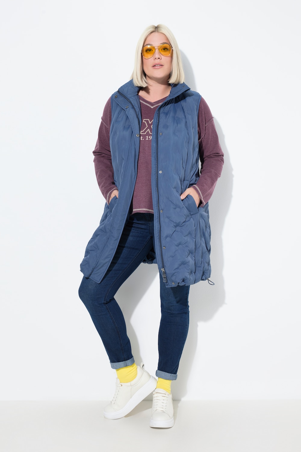 Große Größen HYPRAR Laserstepp-Weste, Damen, blau, Größe: 46/48, Polyester/Synthetische Fasern, Ulla Popken von Ulla Popken