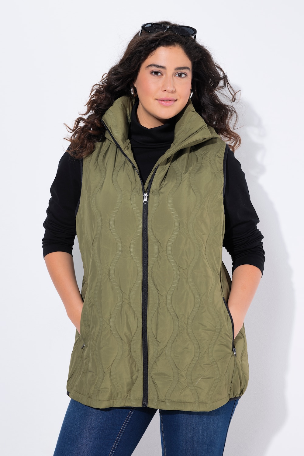 Große Größen HYPRAR Laserstepp-Weste, Damen, braun, Größe: 46/48, Polyester, Ulla Popken von Ulla Popken