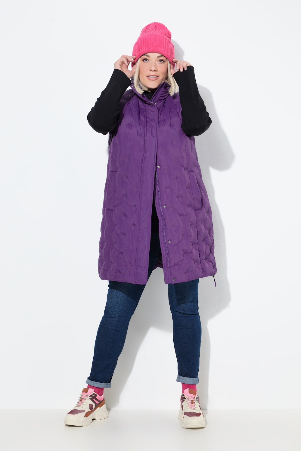 Große Größen HYPRAR Laserstepp-Weste, Damen, lila, Größe: 58/60, Polyester/Synthetische Fasern, Ulla Popken von Ulla Popken