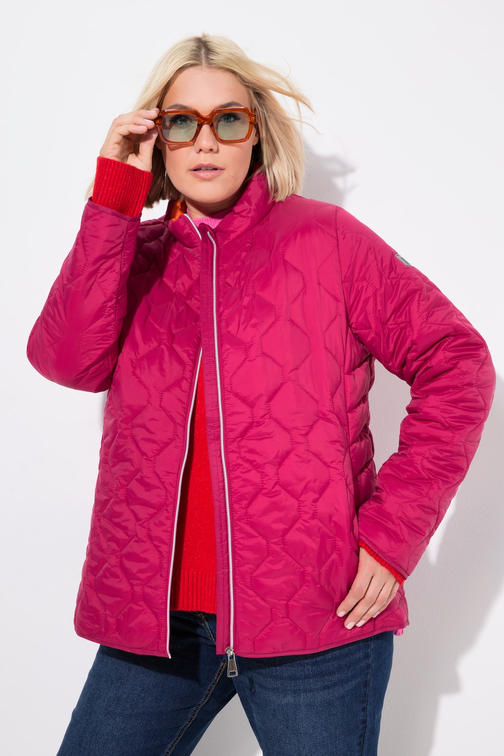 Große Größen HYPRAR Leichtstepp-Jacke, Damen, rosa, Größe: 50/52, Polyester/Synthetische Fasern, Ulla Popken von Ulla Popken