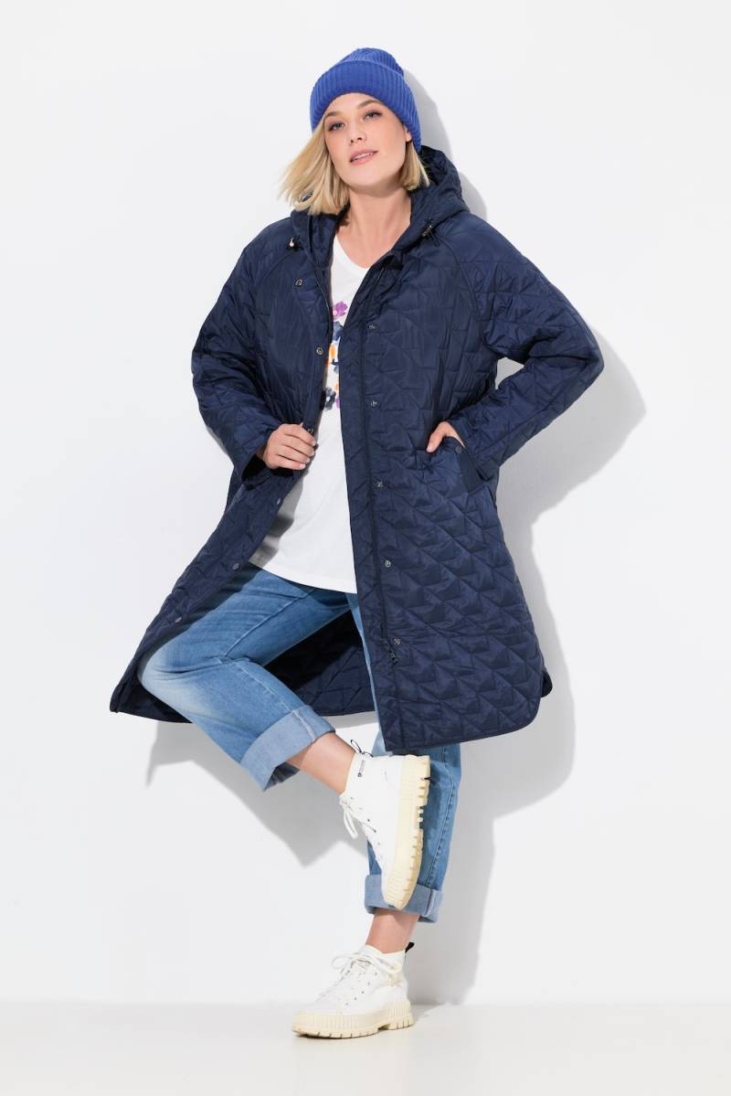 Große Größen HYPRAR Leichtstepp-Mantel, Damen, blau, Größe: 58/60, Polyester, Ulla Popken von Ulla Popken